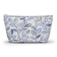 Cherry Plum Leaves Accessory Pouch w T-bottom in Blue